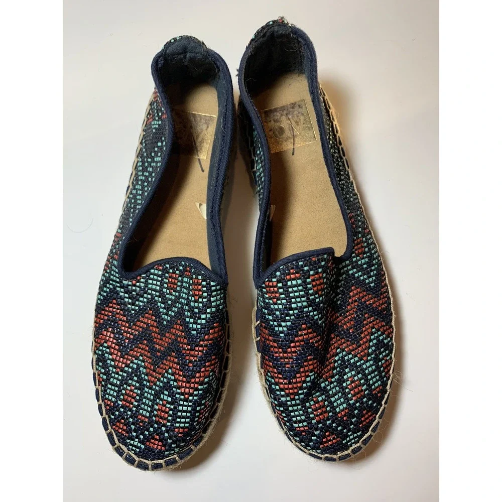 Dolce Vita Womens Blue Aztec Espadrilles Size 6.5
